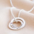 Lisa Angel Ladies' Delicate Personalised Sterling Silver Interlocking Circles Necklace with Swarovski Crystal
