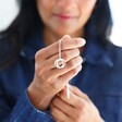 Lisa Angel Personalised Sterling Silver Interlocking Circles Necklace with Swarovski Crystal