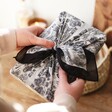 Black and White Paisley Scarf wrapped around gift