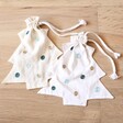 Christmas Tree Cotton Gift Bag in Natural and White