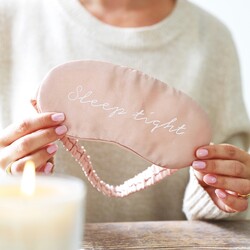 Personalised Dusty Pink Satin Eye Mask