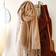 Personalised Embroidered Lambswool Scarf in Camel