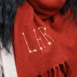 Close Up of Personalised Starry Initials Lambswool Scarf initials