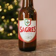 Close up of Bottle of Sagres Portuguese Lager Beer