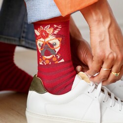 Powder Floral Pug Ankle Socks