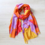 Powder Poppy Bright Print Scarf
