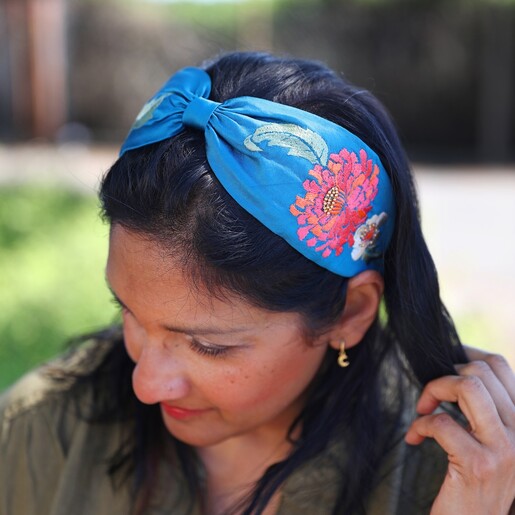 Powder Retro Meadow Embroidered Headband