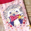 Close Up of Powder Western Hedgehog Ankle Socks