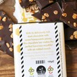 Close Up of Packaging for Honeycomb Dark Chocolate Bar 