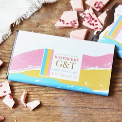 Raspberry Gin and Tonic White Chocolate Bar