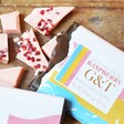 Pieces of the Raspberry Gin and Tonic White Chocolate Bar