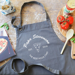 Personalised 'Best Pizza Chef' Grey Apron