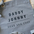 Personalised 'Head BBQ Chef' Grey Apron