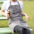 Personalised 'Head Chef' Grey Apron on Model