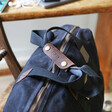 Men's Personalised Stamped Initials Waxed Canvas Holdall in Black