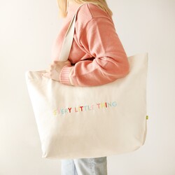 Rainbow Embroidered Every Little Thing Organic Cotton Tote Bag