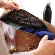 Inside of Personalised 'Your Drawing' Hidden Message Weekend Holdall