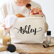 Personalised Name Cotton Wash Bag with Model