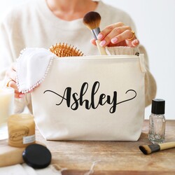 Personalised Name Cotton Wash Bag