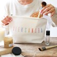 Personalised Rainbow Name Cotton Wash Bag with Model