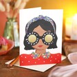 Metallic Birthday Girl Sunglasses Birthday Card