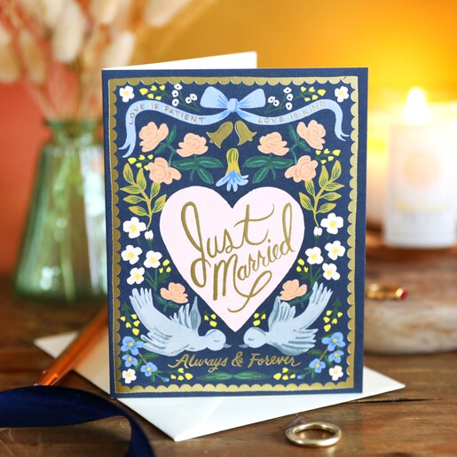 Colourful Just Married Greeting Card