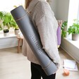 Rolled Up Grey Personalised Embroidered Yoga Mat