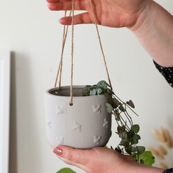 Sass & Belle Cement Bee Hanging Planter, H10cm