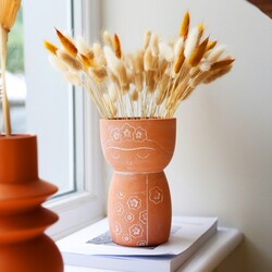 Sass & Belle Frida Kahlo Terracotta Vase, H20cm