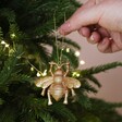 Sass & Belle Gold Bee Hanging Decoration on Christmas Tree
