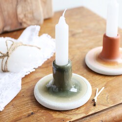 Sass & Belle Green Mojave Glaze Candle Holder