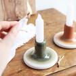 Candlestick in Sass & Belle Green Mojave Glaze Candle Holder