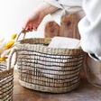 Model Holding Sass & Belle Large Seagrass Open Weave Basket