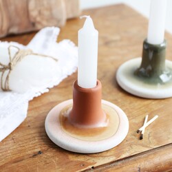 Sass & Belle Terracotta Mojave Glaze Candle Holder