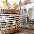 Close Up of Sass & Belle Large Seagrass Open Weave Basket