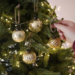 Sass & Belle Set of 4 Gold Crackle Glass Baubles