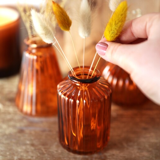 Tall Sass & Belle Amber Glass Bud Vase