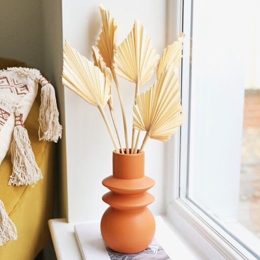Terracotta Angled Totem Vase, H20cm