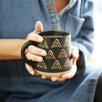 Lisa Angel Sass & Belle Wax Resist Triangles Mug in Black