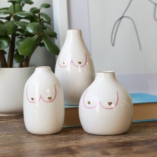 Sass & Belle Set of 3 Boobies Bud Vases