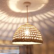 Bulb Lit in Wide Woven Seagrass Lampshade
