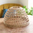 Wide Woven Seagrass Lampshade on Table