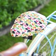 Close Up of Bike Seat with Tulip Flower Design