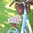Blue Bike with Floral Cover on Seat