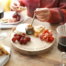 Personalised LSA Ash Cheeseboard with Leather Handle