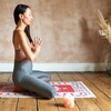 Himalayan Rock Salt Candle Holder with Model in Yoga Pose