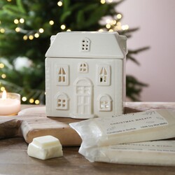 White Ceramic House Wax Melt Burner