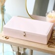 Pink Personalised Floral Name Large Jewellery Box