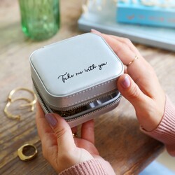 Mini Square 'Take Me With You' Travel Jewellery Box