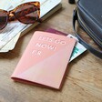Personalised Bold Iridescent Passport Holder in Pink